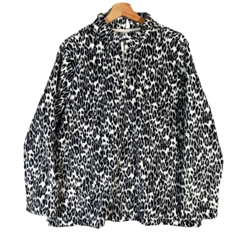 Chico's Black and White Leopard Print Sweater
